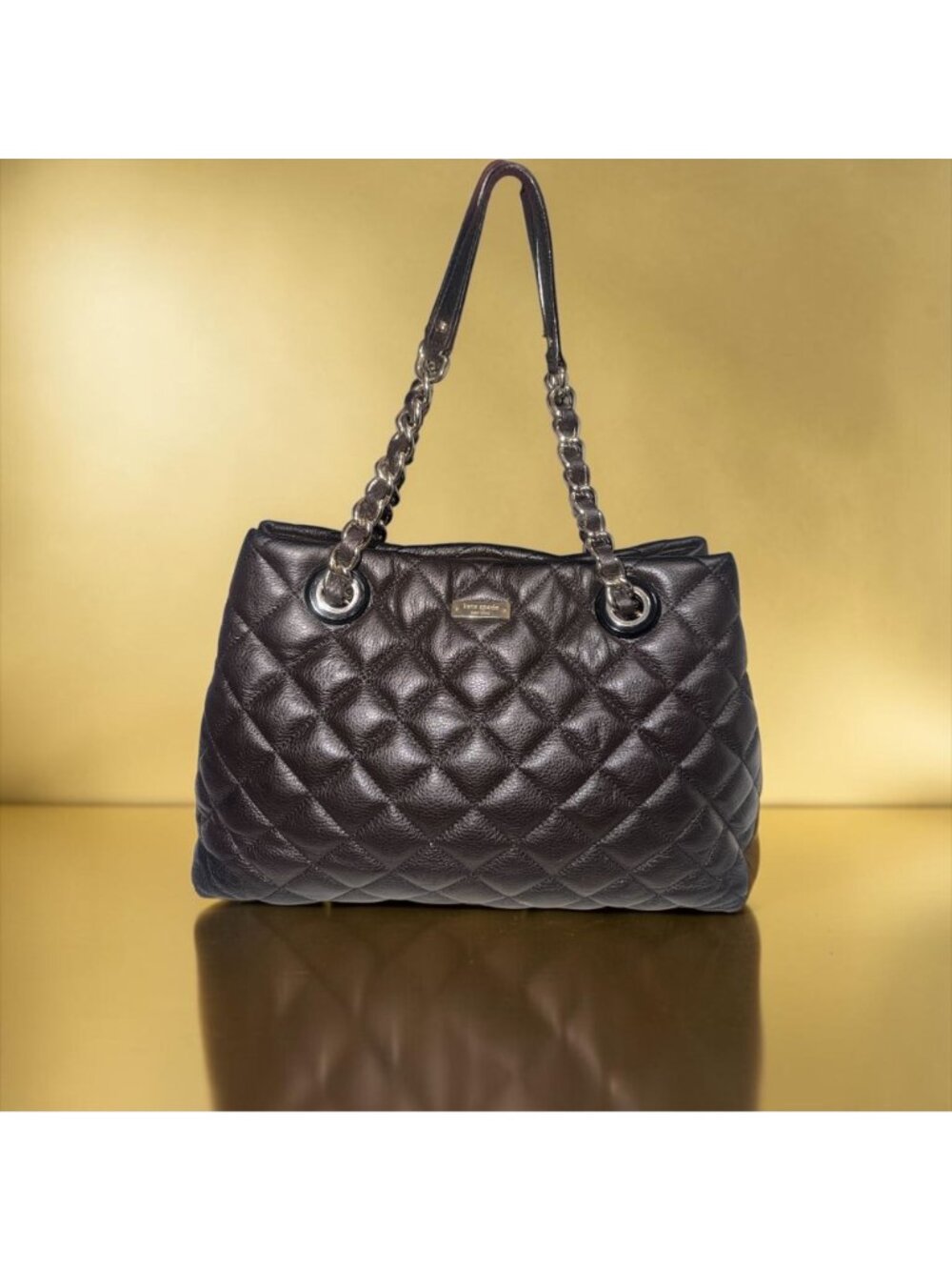 Kate Spade Gold Coast Maryanne Tote Black Quilted Leather 2-handle Shoulder Bag - Picture 2 of 11